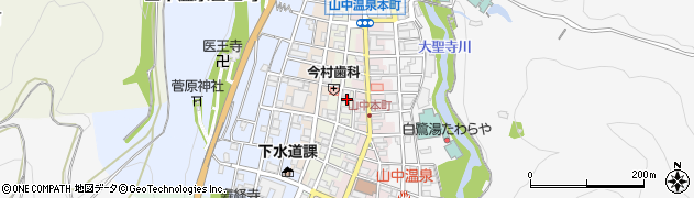 石川県加賀市山中温泉湯の本町周辺の地図