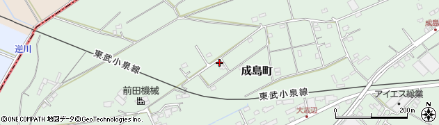 群馬県館林市成島町1447-43周辺の地図