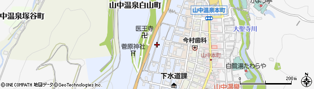 石川県加賀市山中温泉薬師町（チ）周辺の地図