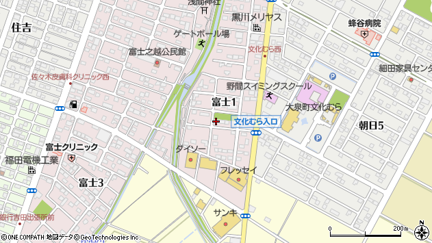 〒370-0522 群馬県邑楽郡大泉町富士の地図
