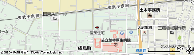 群馬県館林市成島町292周辺の地図