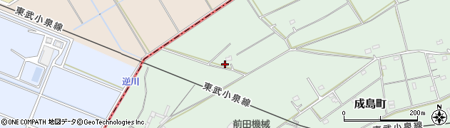 群馬県館林市成島町1445-3周辺の地図