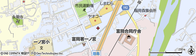ヤオコー富岡店駐車場周辺の地図