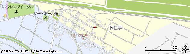 埼玉県本庄市下仁手周辺の地図