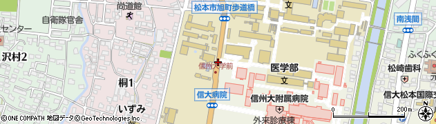 信大病院前周辺の地図
