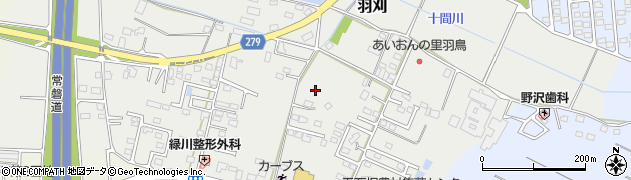 茨城県小美玉市羽刈周辺の地図