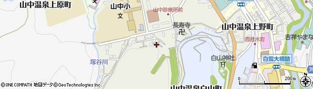 石川県加賀市山中温泉上野町周辺の地図
