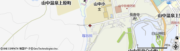 石川県加賀市山中温泉上野町（ヲ）周辺の地図
