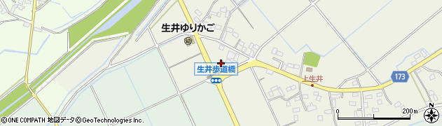 小山上生井郵便局周辺の地図