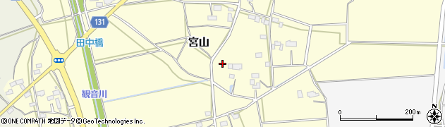 茨城県筑西市宮山周辺の地図