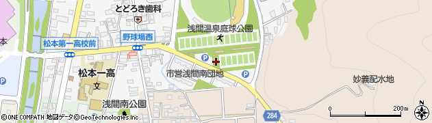 松本市スポーツ施設浅間温泉庭球公園周辺の地図