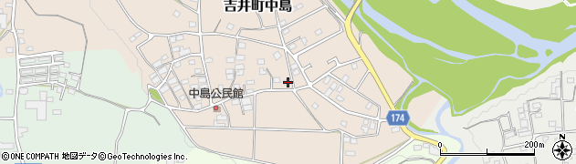 群馬県高崎市吉井町中島167周辺の地図