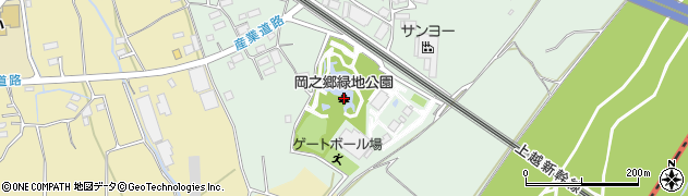 岡之郷緑地公園周辺の地図