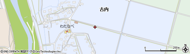 茨城県筑西市古内周辺の地図