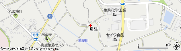 茨城県筑西市舟生周辺の地図
