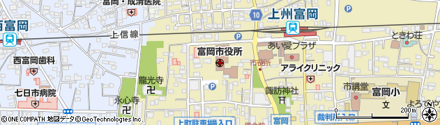富岡市役所周辺の地図