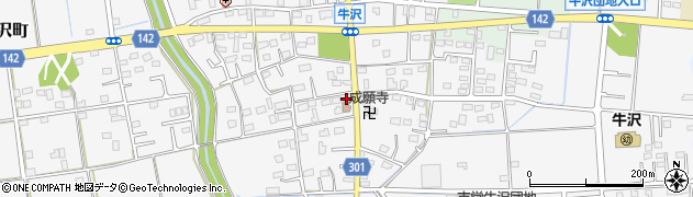 牛沢神社周辺の地図