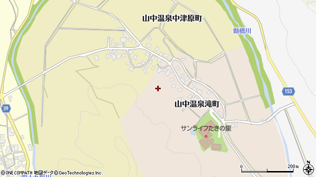 〒922-0133 石川県加賀市山中温泉滝町の地図