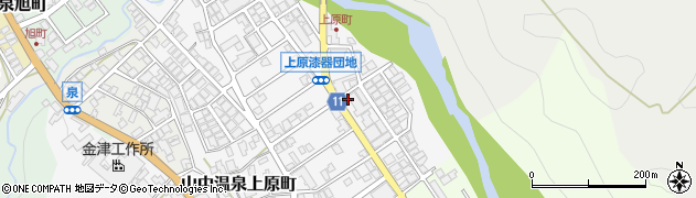 石川県加賀市山中温泉上原町（ワ）周辺の地図