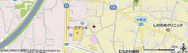群馬県藤岡市中栗須周辺の地図