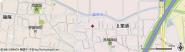 群馬県藤岡市上栗須周辺の地図