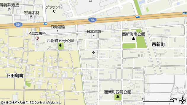 〒373-0847 群馬県太田市西新町の地図