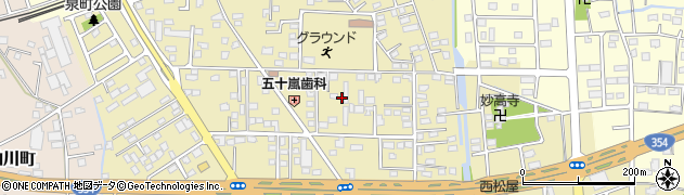 群馬県太田市泉町周辺の地図