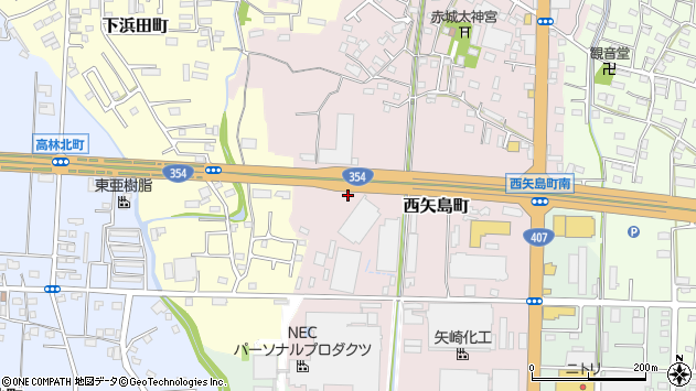 〒373-0823 群馬県太田市西矢島町の地図