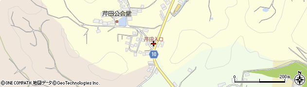 芹田入口周辺の地図