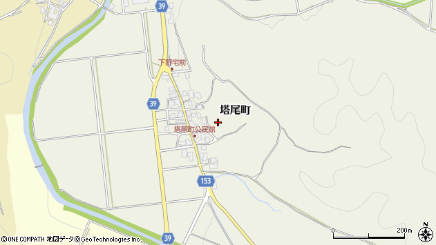 〒922-0263 石川県加賀市塔尾町の地図