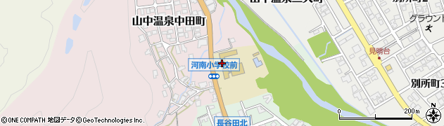 石川県加賀市山中温泉中田町（ニ）周辺の地図