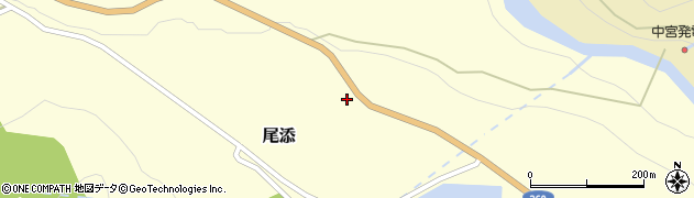 石川県白山市尾添（ヌ）周辺の地図