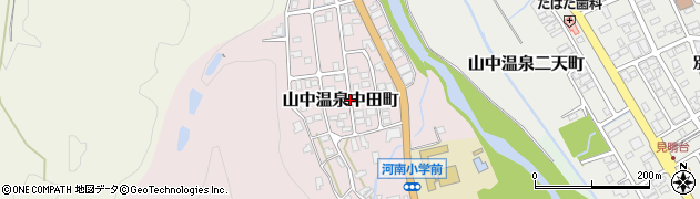 石川県加賀市山中温泉中田町ホ周辺の地図