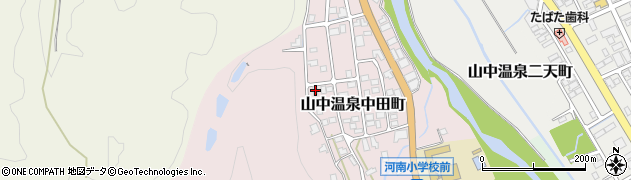 石川県加賀市山中温泉中田町ホ282周辺の地図
