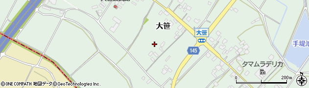 茨城県小美玉市大笹周辺の地図