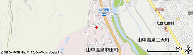 石川県加賀市山中温泉中田町ホ218周辺の地図