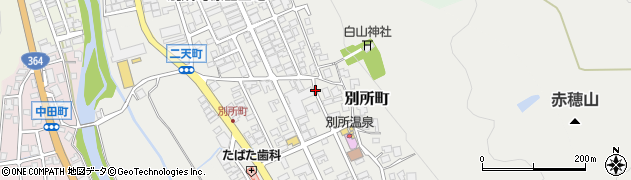 石川県加賀市別所町周辺の地図