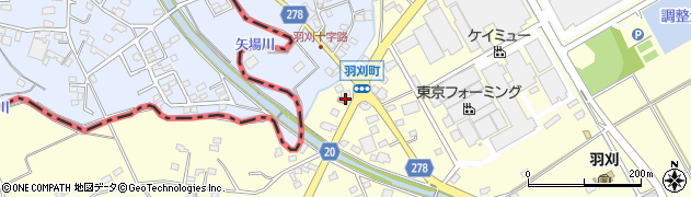 栃木県　警察本部足利警察署羽刈町駐在所周辺の地図