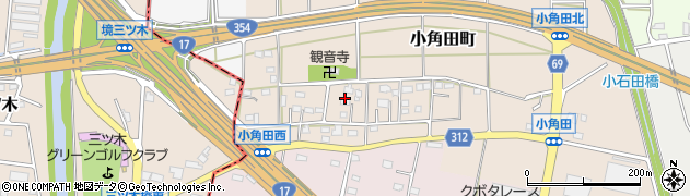 群馬県太田市小角田町周辺の地図
