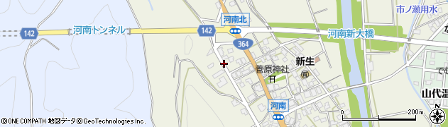 石川県加賀市河南町（ワ）周辺の地図