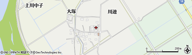 茨城県筑西市川連93周辺の地図
