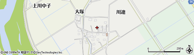 茨城県筑西市川連95周辺の地図