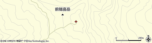 前穂高岳周辺の地図