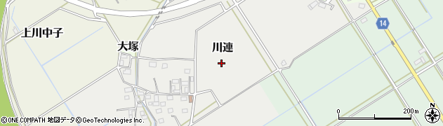 茨城県筑西市川連周辺の地図