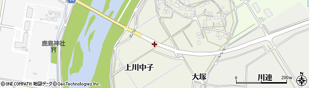 茨城県筑西市上川中子周辺の地図