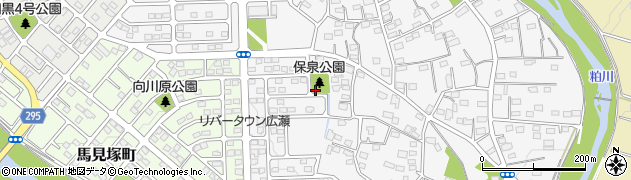 伊勢崎市境保泉公園周辺の地図