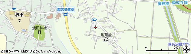 栃木県佐野市越名町304周辺の地図