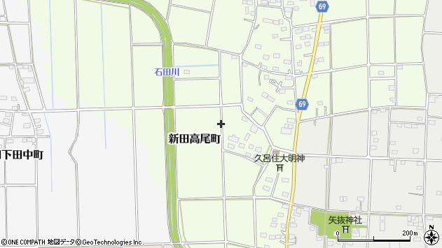 〒370-0334 群馬県太田市新田高尾町の地図
