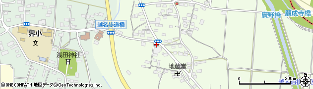 栃木県佐野市越名町305周辺の地図