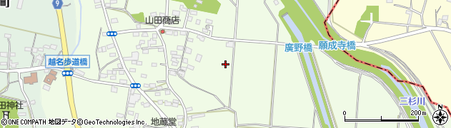 栃木県佐野市越名町497周辺の地図